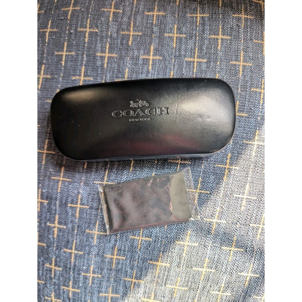 Coach New York Black Hard Shell Eyeglass Sunglasses Case Gold Logo Interior